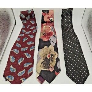 Lot Of 3 Men Neckties Surrey Premier Stock Mark Alexander poly silk paisley